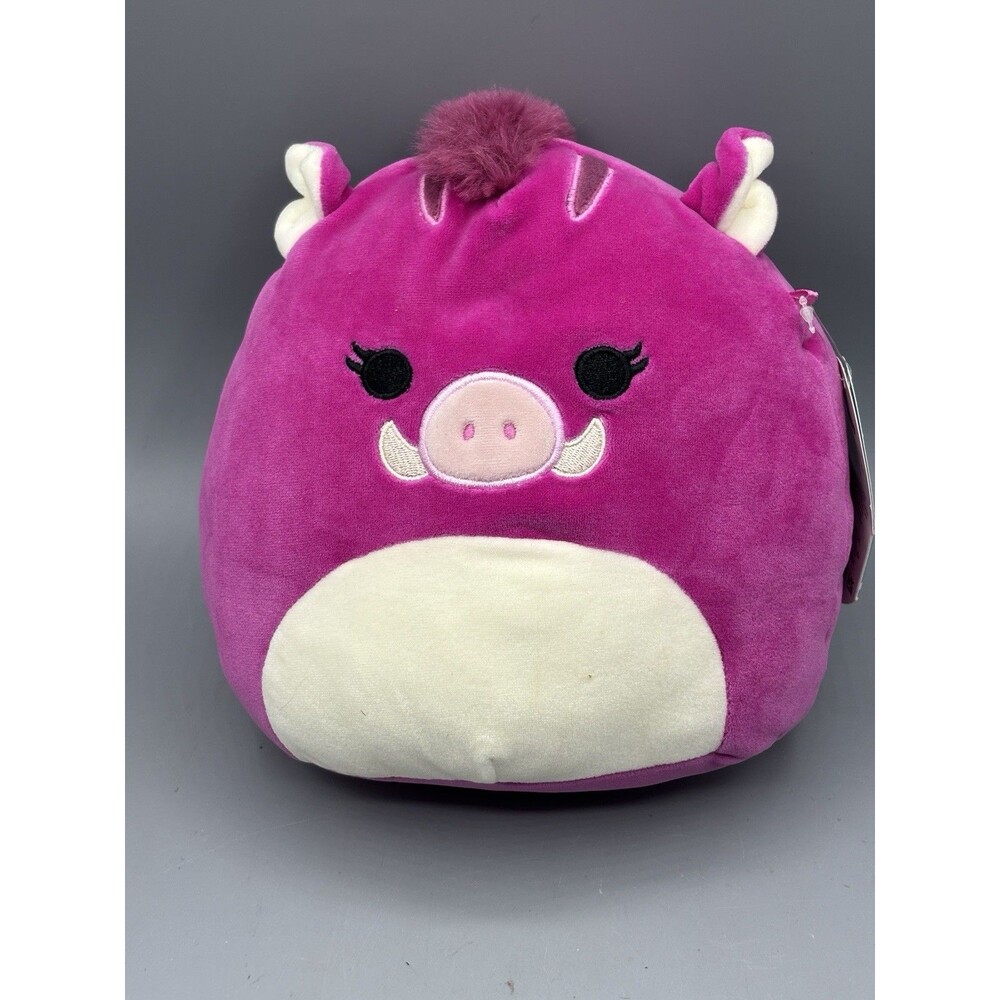Squishmallows Jenna Purple Boar Pig Plush 8” Kellytoy NEW w/ Tag